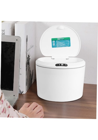 Qianfan Çöp Tenekesi Akıllı Çöp Konteyneri Araba Konteyneri Süt Beyazı