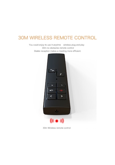 Monyee Kablosuz Sunum Kumandası - Usb Şarjlı, Mikro Usb Bağlantılı, Siyah 113 Karakter