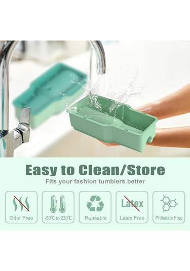 Hfambition Stanley Tam Birleşik Silikon Buzluk Kalıbı - Yemek Grubu, Kolay Çıkarım, Sıcak/soğuk Dayanıklı, Yeşil Çok Renkli