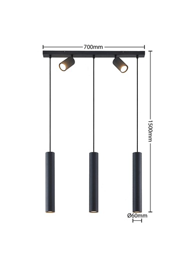 Archio Üçlü Spotlu Ledli Sıralı Sarkıt Avize Çok Renkli