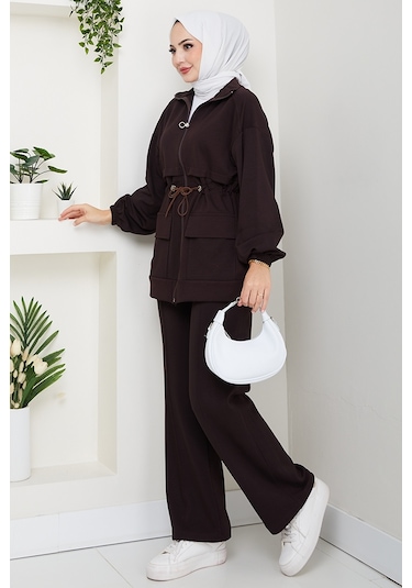 Kapak Cepli Oysho İkili Takım 1652 - Acı Kahve Acı Kahverengi