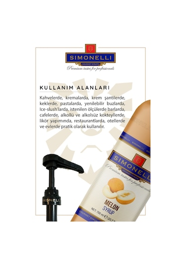 Simoenlli Kahve Şurubu Kavun Aromalı 700 ML + Pompa Simonelli