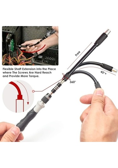 Dancemonkey 110 Adet Manyetik Tornavida Cep Telefonu Aracı Seti, Siyah