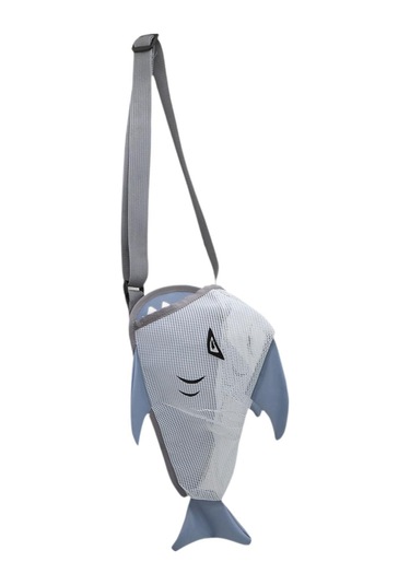 Suntek Yaz Çocukları Mesh Plaj Kabuk Torbası 25x18x15cm Çok Gri