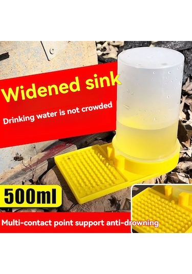 Konesam Arı Sulama Aleti - Şeffaf Gözlemli, Sızıntı Engeli, Kolay Yıkanabilir, Akış Kontrollü Kovan Besleme Aracı