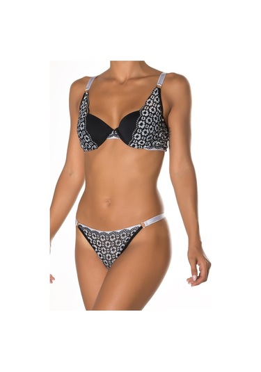 Doremi Violet Push-Up Dolgulu Dantel Detaylı Sütyen Takım