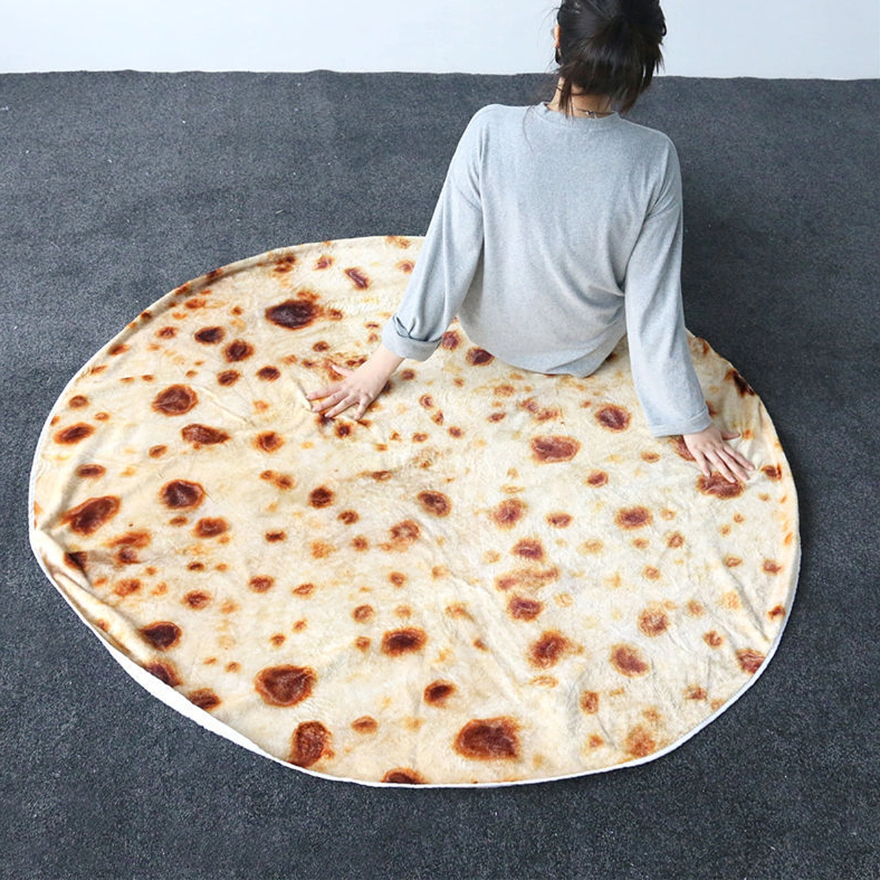 Lemestar 100cm Çaplı Burritos Tortilla Battaniye - Koltuk Yatağı K盖l灯k - Lezzetli Meksika Tarzı Yorgan DiğER