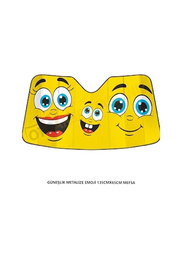 Güneşlik Metalize Ön Cam Emoji 135cmx65cm