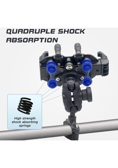 Besthome1 Dayanıklı Motosiklet Telefon Tutucu - 8 Kollu Ayarlanabilir, Titreşim Önleyici, Çalınmaya Karşı Korumalı Siyah Siyah