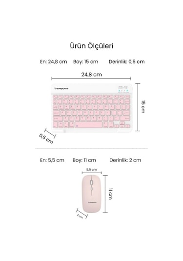 Pembe Kablosuz Klavye Ve Mouse Seti