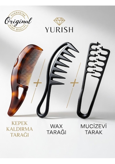 Tarak Seti Mucizevi+kepek Kaldırma+wax Tarağı Seti 0