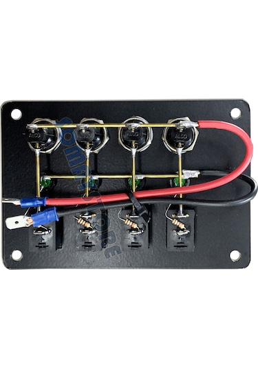 Sealux 4 Anahtar Yatay Switch Panel - Sigorta Paneli - Tekne Karavan