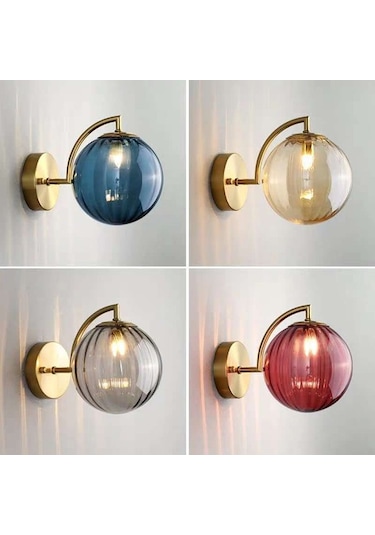 Agoodshop Koyu Yeşil Dövülmüş Cam Duvar Lambası Oturma Odası Yatak Odası Balkon Ayna Ön Yatım Lambası Piri Ahşap