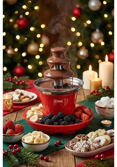 Kiwi KCF - 5941 Çikolata Çeşmesi Fondü Makinesi Kırmızı Fiyatları