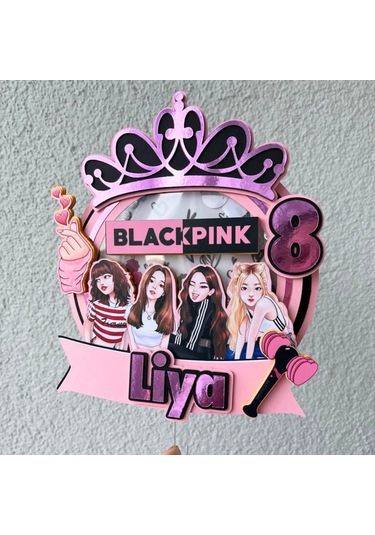 Blackpink Temalı Kız Çocuk Doğum Günü İsme Özel 3d Pasta Parti Süsü Cake Topper Çocuk