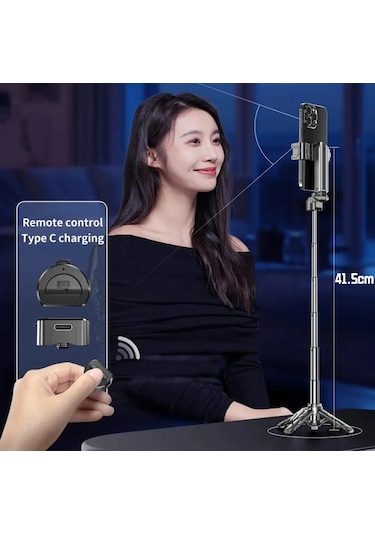 P15 Mini Selfie Çubuğu Tripod Bluetooth Uzaktan Kumandalı 360'