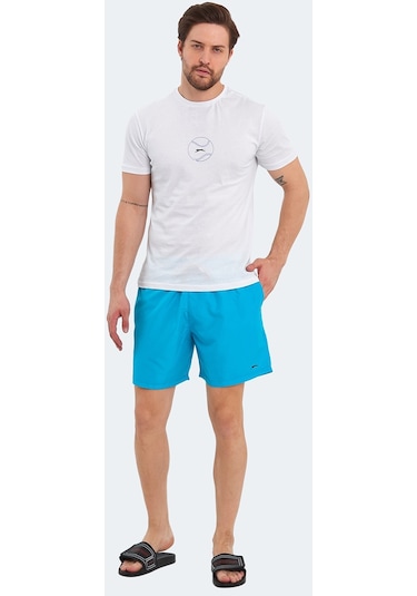 Slazenger RATING KTN Erkek Cepli Deniz Şortu Turkuaz Mayo