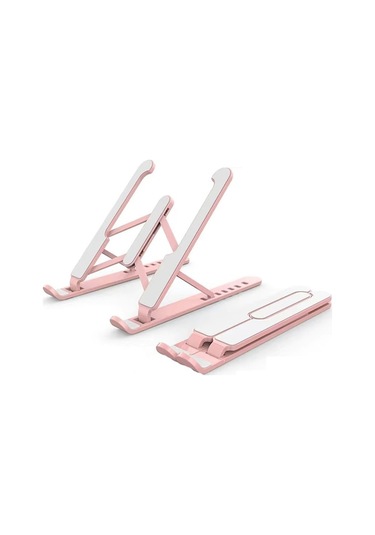 11-17 İnç Dizüstü Bilgisayar Ve Tablet Standı, 6 Kademeli Katlanabilir Yükseltme, Pembe Renk Seçeneği