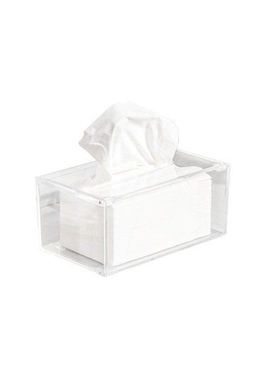 Geeroyoo Akrilik Materyal Transparan Dizaynlı Ev Ofis Mutfak Kullanıma Uygun Dikdörtgen Tüp Havlu Kutusu Organizatör