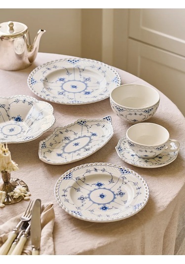 Roomi 20 Cm Düz Seramik Tabak, Vintage Desenli 458582068 Beyaz