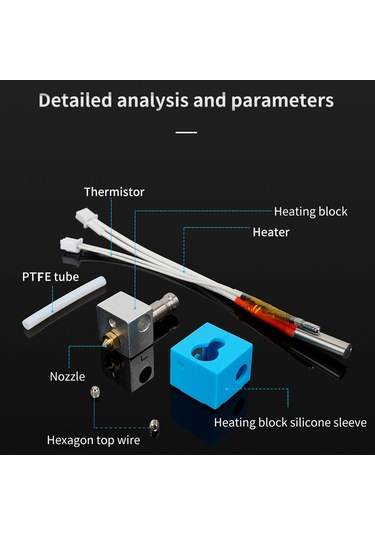 Xindoker Anycubic Kobra 3d Yazıcıya Uygun 24v 40w Isı Sonu Seti - 260 C Isı Dayanımı Kobra Tipi Isı Başı