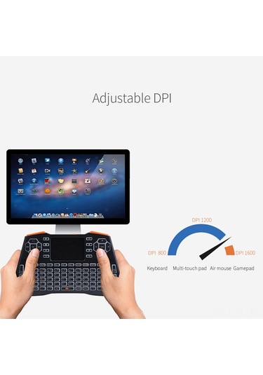 Lemestar "2.4g Kablosuz Mini Klavye - 3 Renkli Arka Aydınlatmalı, Dokunmatik Pad'li Tv/tablet/pc İçin"