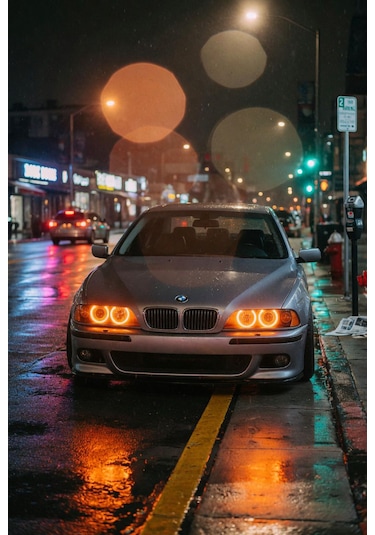 Bmw E39 Led Angel Halka Seti Amber Turuncu Renk Premium Görüntü