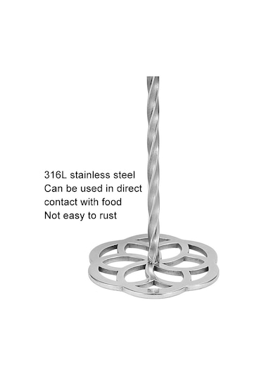 Cbtx Ahşap Saplı 316l Paslanmaz Çelik Patates Ezici Kalınlaşmış Taro Ezme Aletleri Çok Renkli