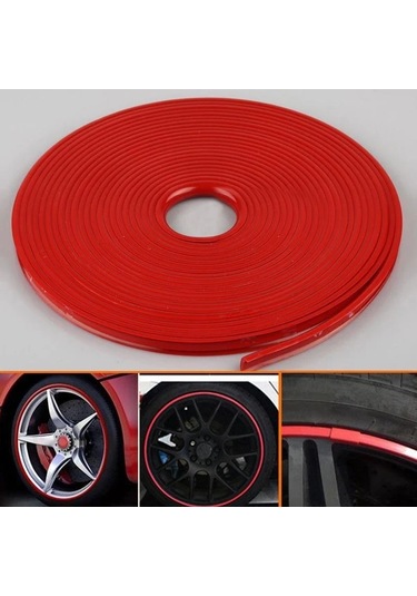 Willowhaven Kırmızı Jant Koruyucu Lastik Şerit Varyantvalue Jant Kenarı Kolluğu