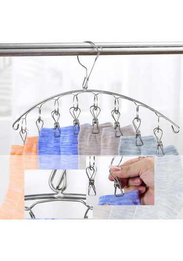 Damlama Askılı Paslanmaz Çelik Kurutma Rafı, Çamaşır İpi, Askı Rafı, İç Çamaşırı Ve Çoraplar İçin 10 Klipsli Rüzgar Geçirmez Kurutma Rafı Diğer