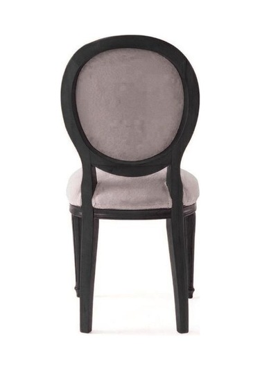 Madalyon Ahşap Klasik Sandalye Siyah - Krem