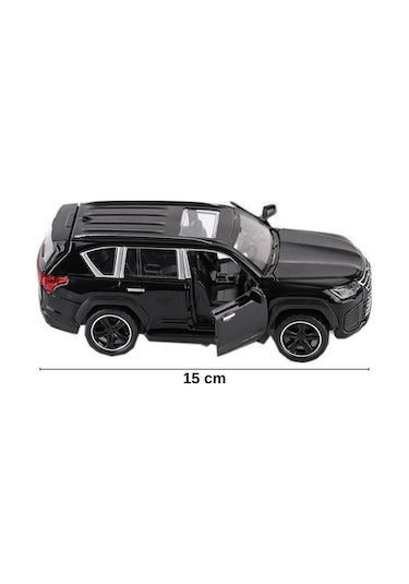 1:32 Ölçek Metal Model Araba Lx600 Lüks Suv Jip - Işıklı Sesli Çek Bırak - Siyah