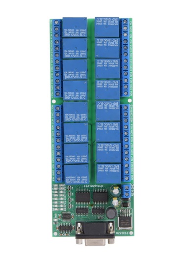Gajeena 16 Kanal Röle Kartı Rs232 Db9 Dişi Arayüzlü Seri Port Akıllı Modül 8 Çalışma Modu At Ve 8-byte Komut Desteği
