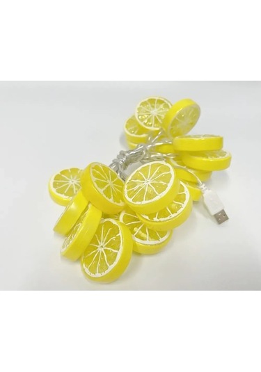 Dancemonkey Usb Limon Dilimli Led Işık Zinciri - Su Geçirmez Dekoratif Sarı Aydınlatma Sarı