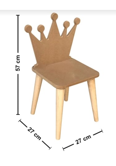 Boyanabilir Ahşap Mdf Çocuk Oyun Aktivite Sandalyesi Ahşap