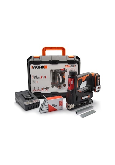 Worx WX843 20 V 2.0 Ah. Li-ion Zımba Çivi Çakma + 3500 Adet Yedek Zımba ve Çivi