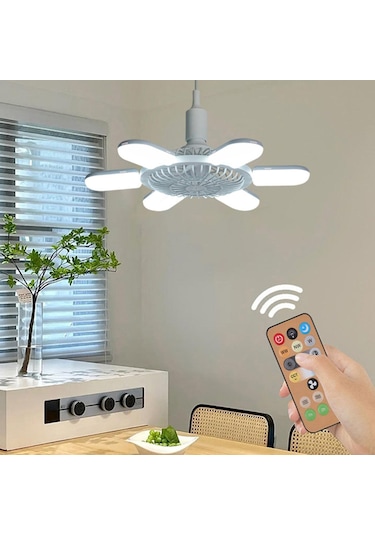 Suntek E27 Soket Fan Işık Küçük Tavan Vantilatörü Beyaz