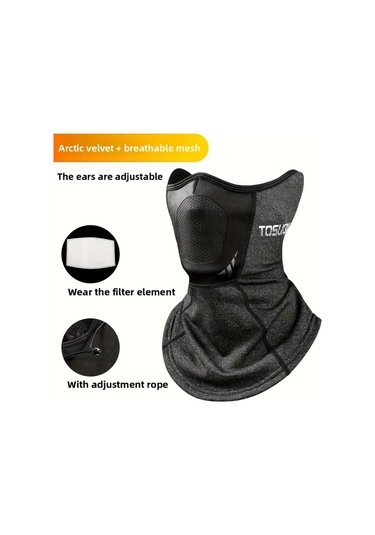 Hightower Tas Captain Isınan Elektrikli Scooter Maskesi, Kalın Polar Astarlı, Ayarlanabilir, Gri