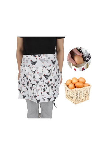 Dianziye Yetişkinler İçin 12 Cebelli Yumurta Toplama Apronu - Tavuk, Ördek, Kaz Yumurtaları İçin Dayanıklı Kumaş - L Beden Diğer