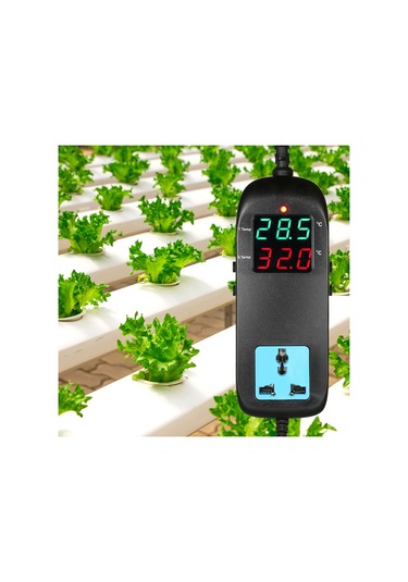 Folinda Mh2000 Dijital Sıcaklık Kontrol Cihazı, Akvaryum-utangaç Kutusu İçin Otomatik Kesme, 90-250v 10a, 0.1 C Hassasiyetli, Sokağı Dahil, Süngerli