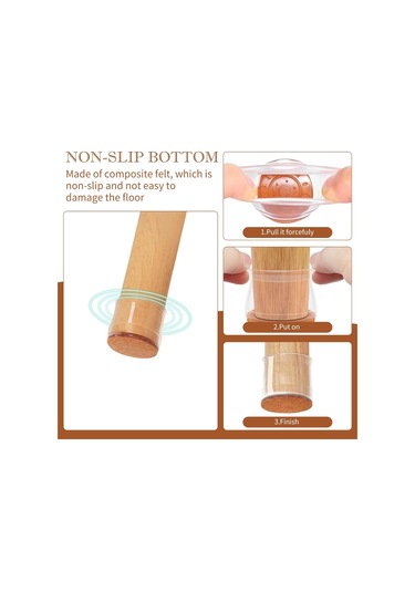 20 Adet, Parke Zeminler İçin Sandalye Bacak Zemin Koruyucular, Keçe Mobilya Pedleri Silikon Sandalye Çorapları Bacak Kapakları, Mobilya Koruyucuları, Orta Ham