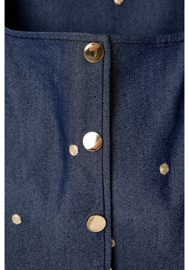 Sateen Laura Yelek - Lacivert-137423