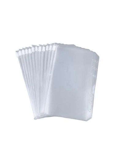 24 Paket A6 Boyutunda 6 Delikli Klasör Fermuarlı Gevşek Yapraklı Klasör 6 Halkalı Not Defteri Klasörü Gevşek Sayfa Saklama Çantası Diğer