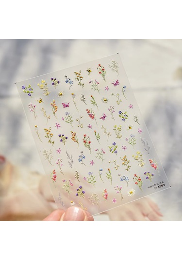 1 Adet 5d Japon Pembe Petal Kabartmalı Nail Art Etiketler Zarif Retro Çiçek Kendinden Yapışkanlı Transfer Tırnak Süslemeleri Çıkartmaları Dıy Gri Beyaz