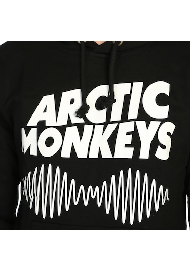 Bant Giyim - Arctic Monkeys Siyah Kapşonlu Erkek Sweatshirt Siyah