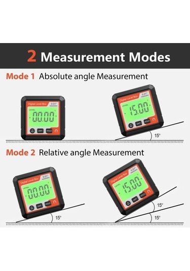 Novahub Su Terazisi Dijital Açılı Ölçer, Eğimölçer Manyetik Tabanlı Lc Beyaz, Elektronik Açıölçer