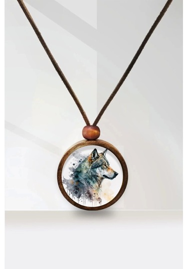 Kurt Ahşap Kolye Çok renkli