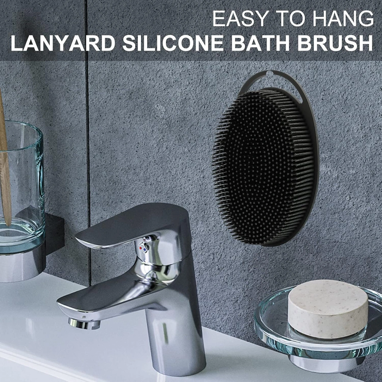 Shineyee Silikon Gövde Aşınmazlık Ve Saç Derisi Bakımı Fırçası - İki Yönlü Tasarım, Şampuanlama Özelliği İle Erkek, Kadın Ve Evcil Hayvanlar İçin Siyah