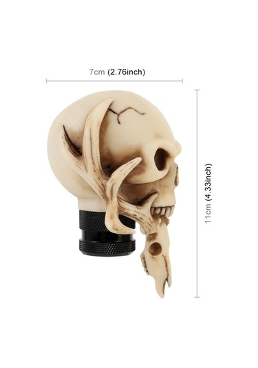 Wondernest Evrensel Araçlar İçin Kafatası Şekilli Çift Kafa Vites Topuzu - Manuel/otomatik Bej Bej