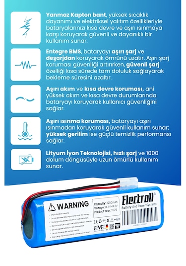 Arçelik Imperium Robo Rs 3221 Uyumlu Batarya 3200mah Pil